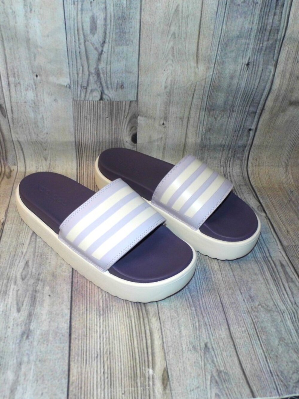 ADIDAS Adilette Platform Slide Violet Sandals Womens Size 10